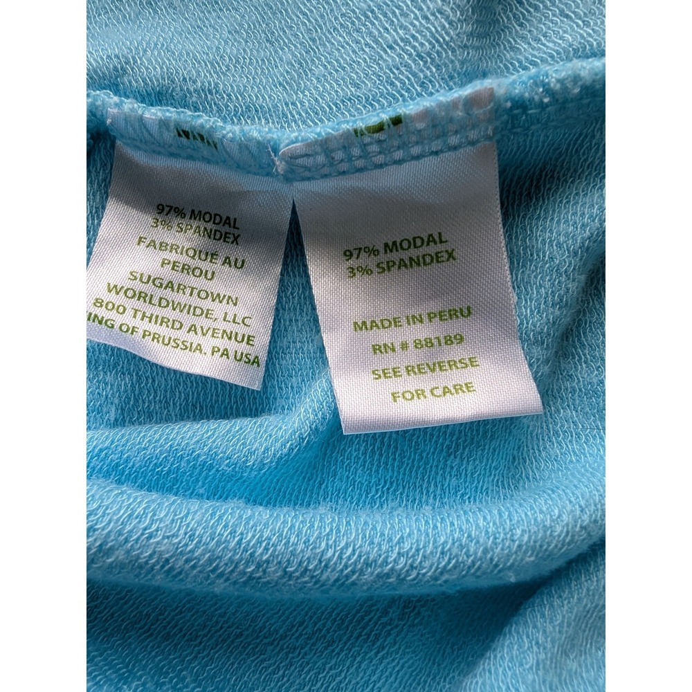 Lilly Pulitzer Luxletic Hoodie Womens L Blue Modal V-Neck Pullover Lightweight - Picture 4 of 8
